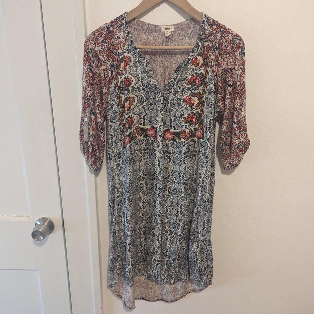 Anthropologie TINY "Perenne" Floral Button Down Shirt Dress - Picture 2 of 12